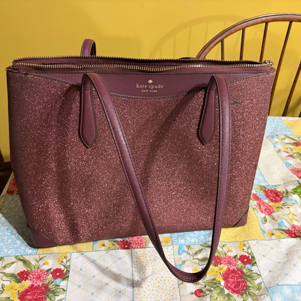 Kate Spade Sparkle Tote - Burgundy